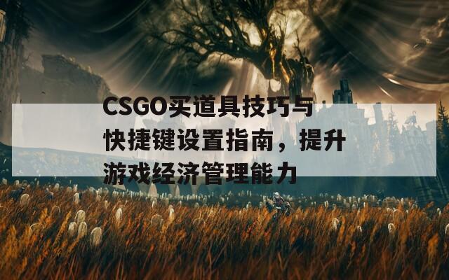 CSGO买道具技巧与快捷键设置指南，提升游戏经济管理能力