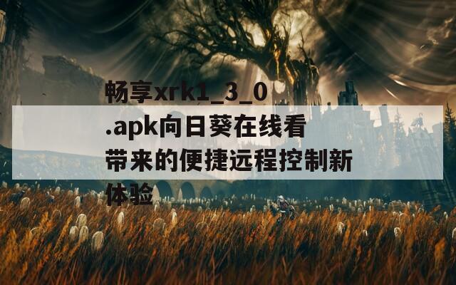 畅享xrk1_3_0.apk向日葵在线看带来的便捷远程控制新体验