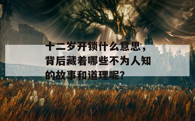 十二岁开锁什么意思，背后藏着哪些不为人知的故事和道理呢？  第1张