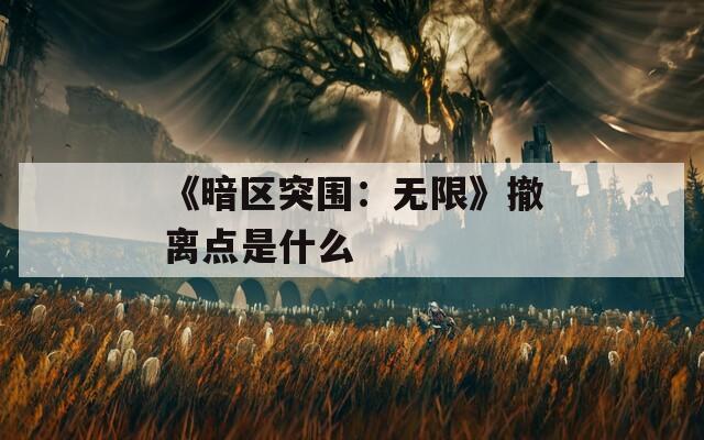 《暗区突围：无限》撤离点是什么