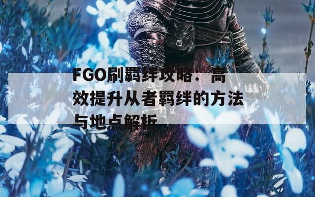 FGO刷羁绊攻略：高效提升从者羁绊的方法与地点解析