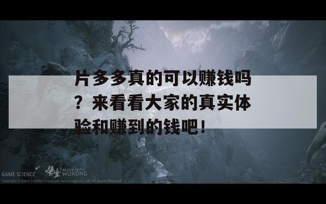 片多多真的可以赚钱吗？来看看大家的真实体验和赚到的钱吧！